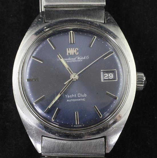 A gentlemans 1970s stainless steel IWC Yacht Club automatic wrist watch,